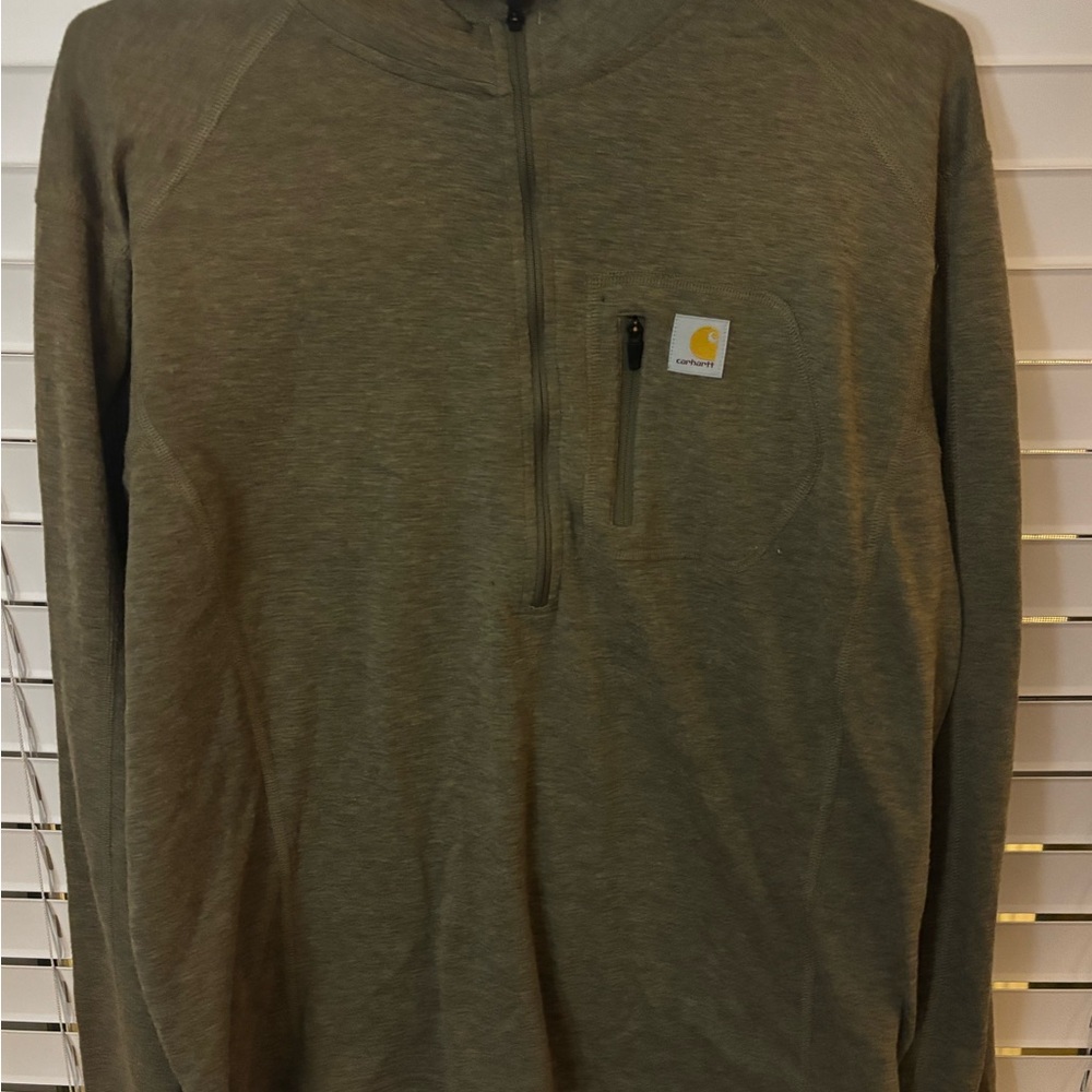 Carhartt Sage Green Half-Zip Sweatshirt